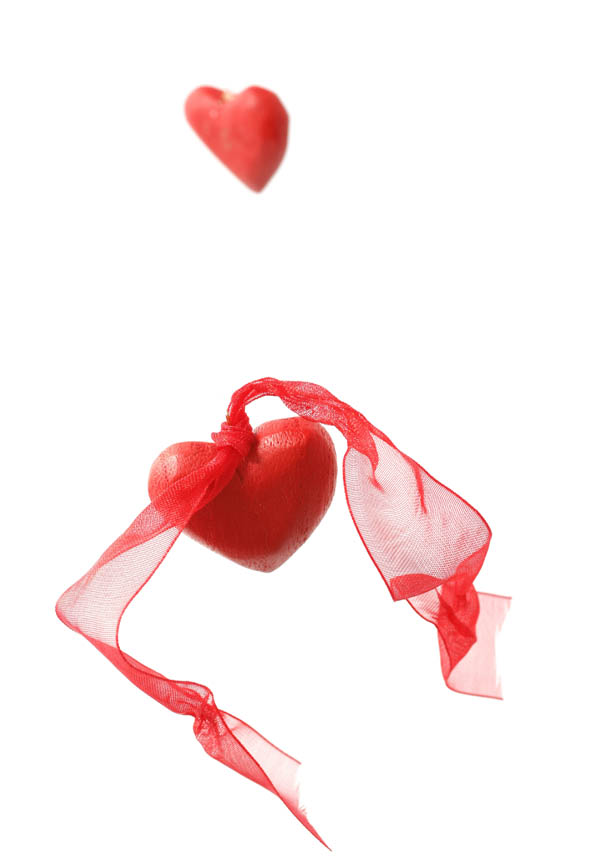 Rote schwebende Herzen