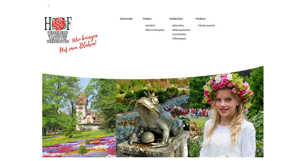 Webseite für Botanischen Garten