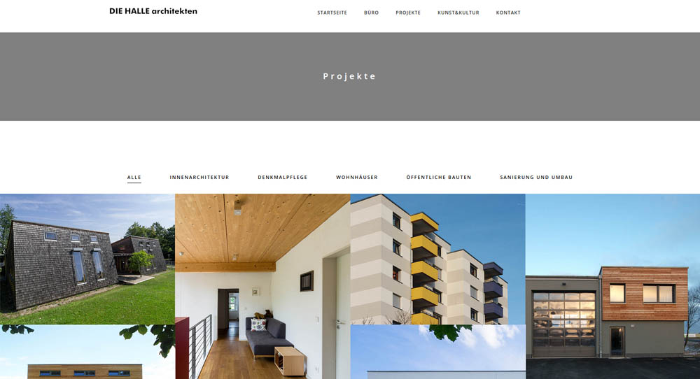 Webdesign für Die Halle Architekten