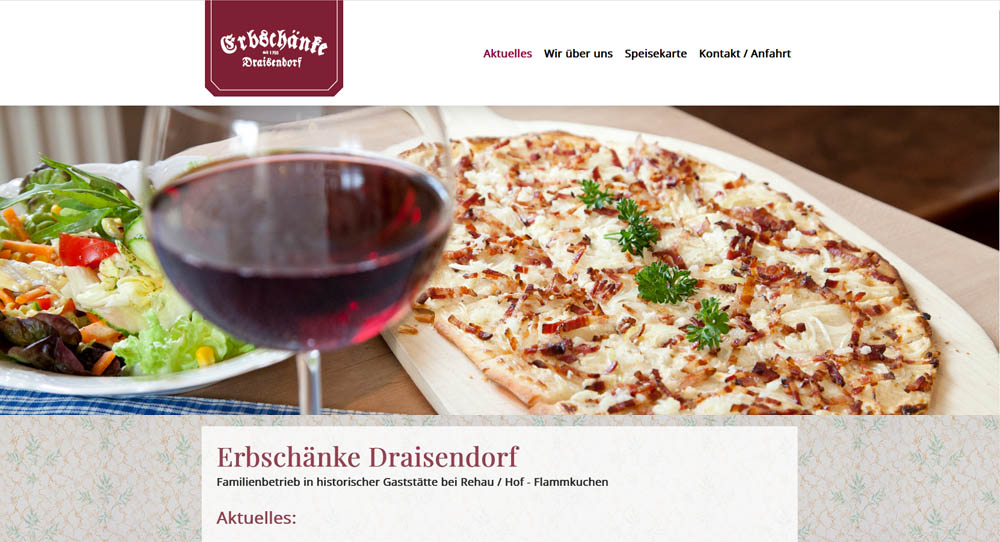 Webdesign Gaststätte Erbschänke